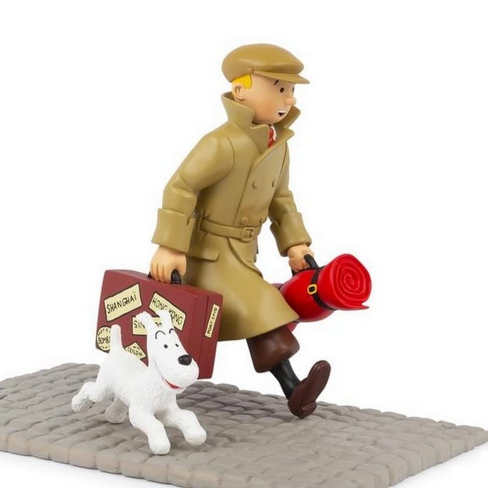 Moulinsart Tintin - Tintin et Milou valise "Ils arrivent" - Socle pavé