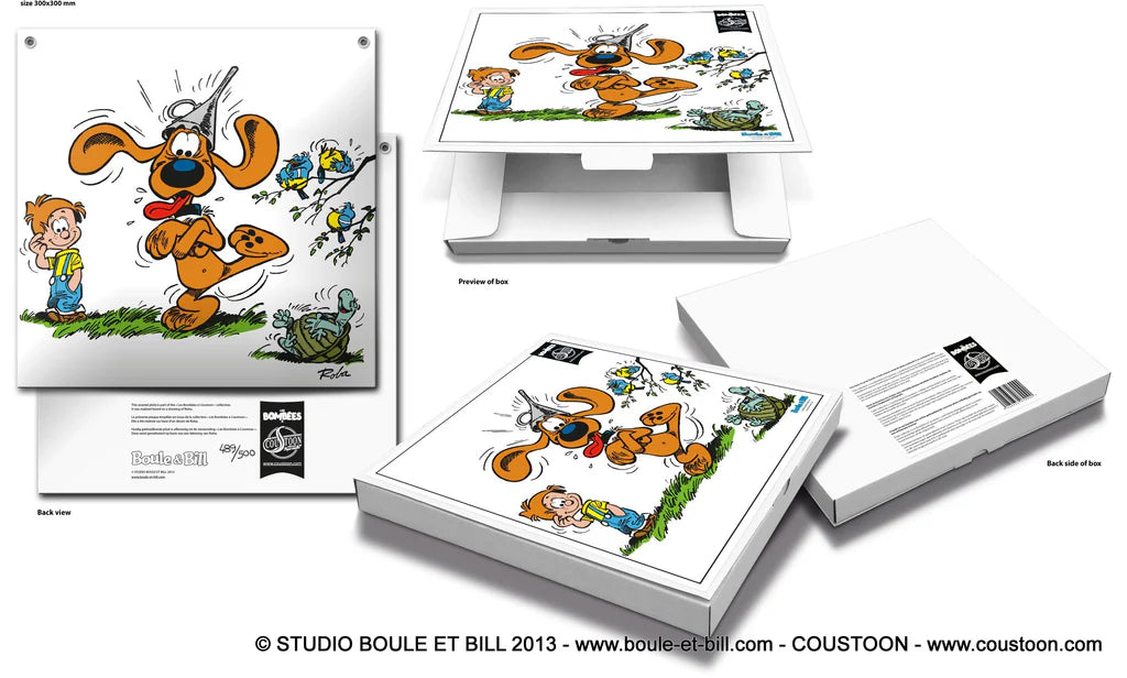 Coustoon Roba Boule & Bill - plaque émaillée bombée 30 cm x 30 cm