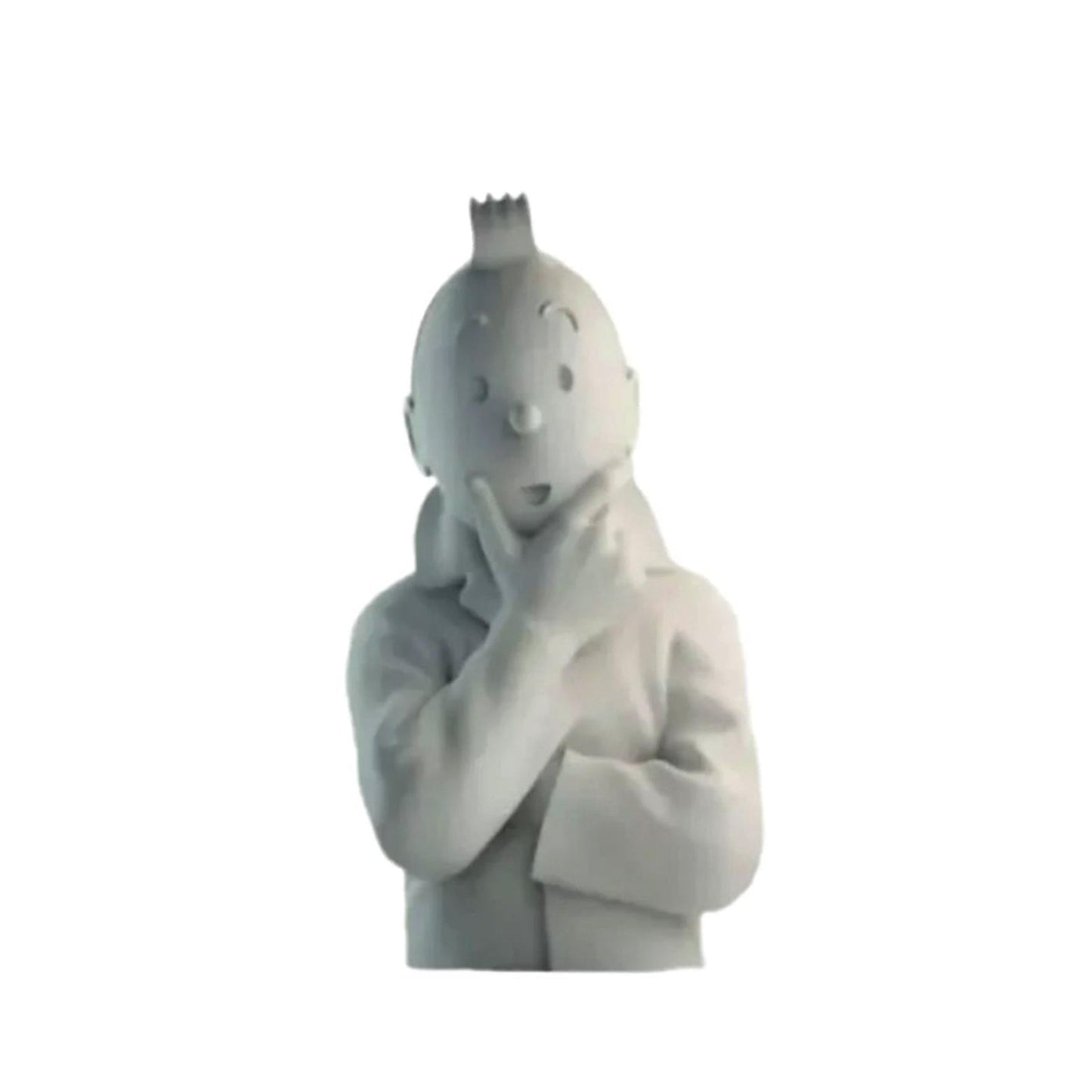 Moulinsart Tintin - Buste porcelaine Tintin pense - 24 cm - Version mat