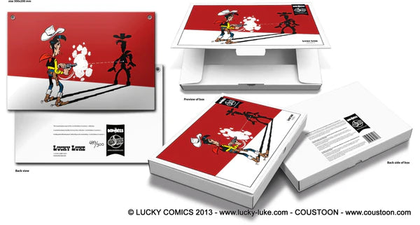 Coustoon Morris Lucky Luke - plaque émaillée bombée 30 cm x 20 cm