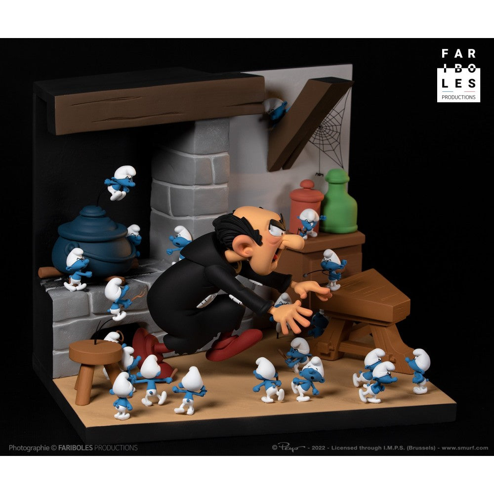 Fariboles Peyo Schtroumpf Gargamel - A moi les Schtroumpfs ! - Scène prestige
