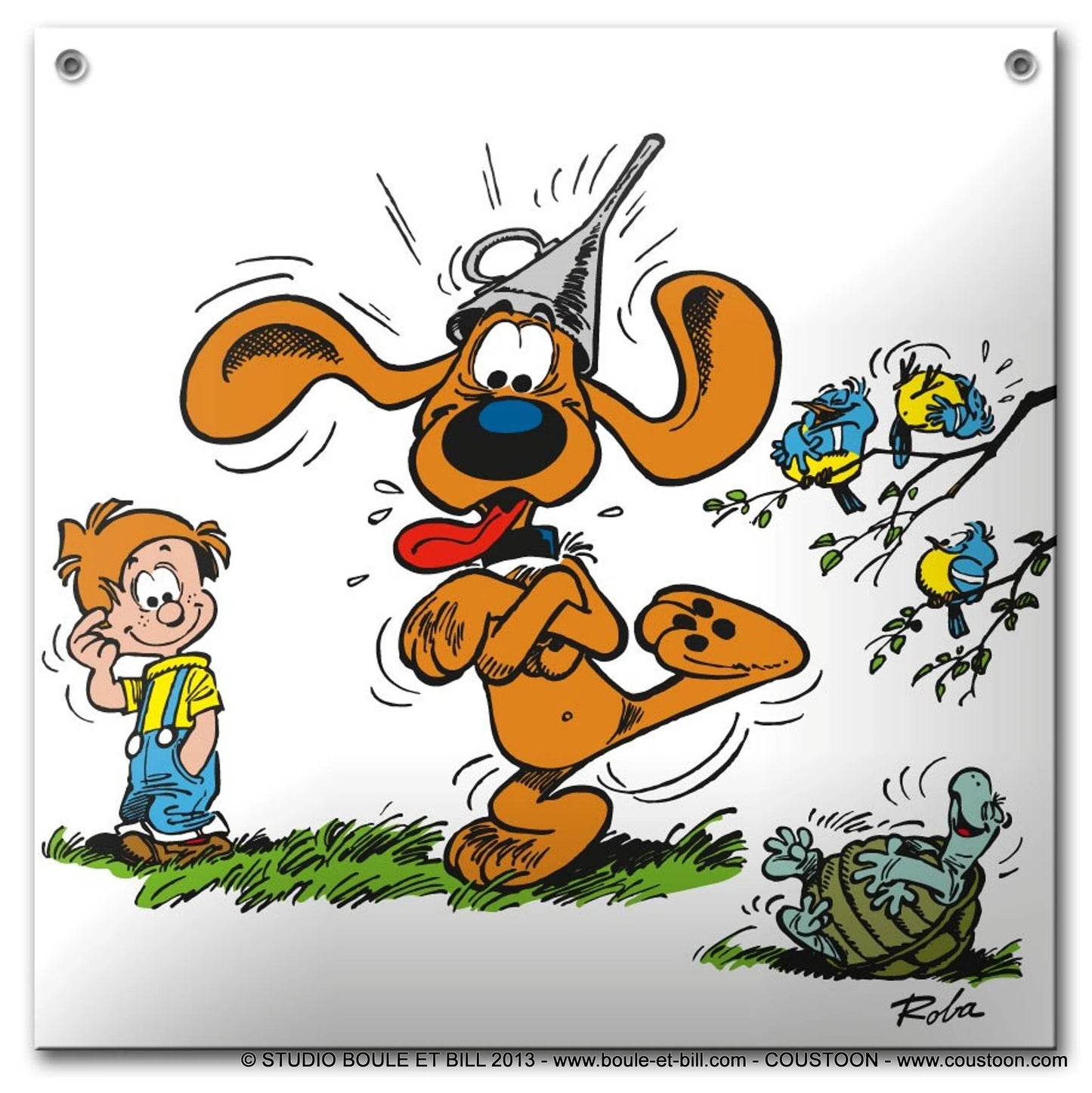 Coustoon Roba Boule & Bill - plaque émaillée bombée 30 cm x 30 cm