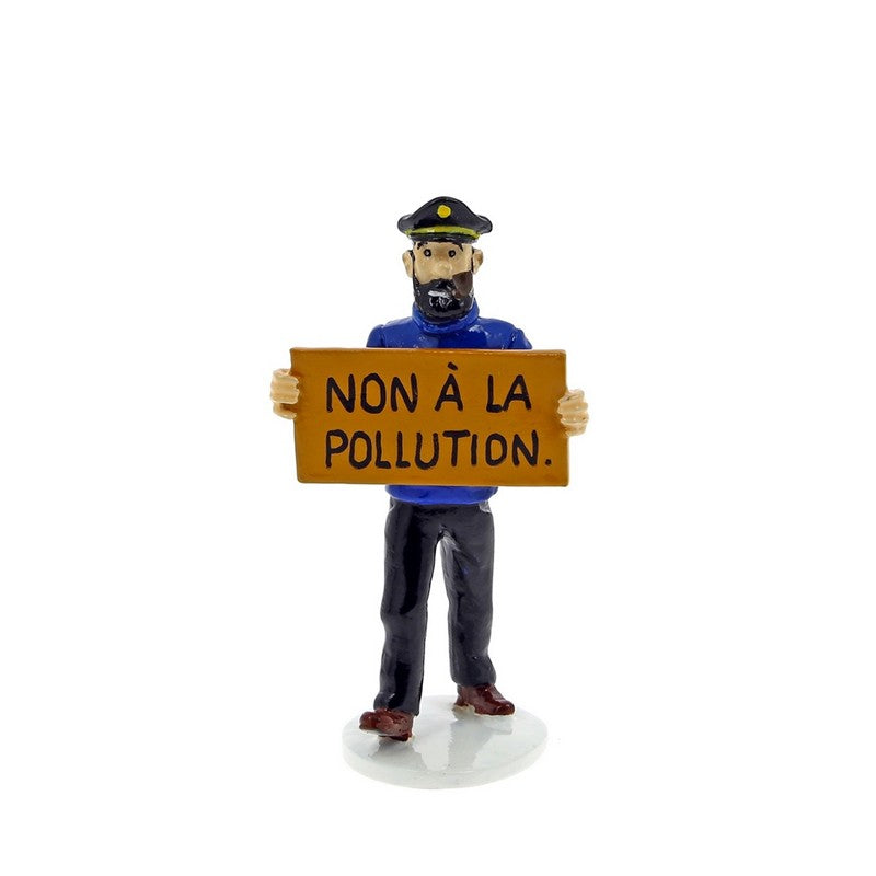 Moulinsart Tintin Greeting Card 1972 - Haddock "No to pollution"
