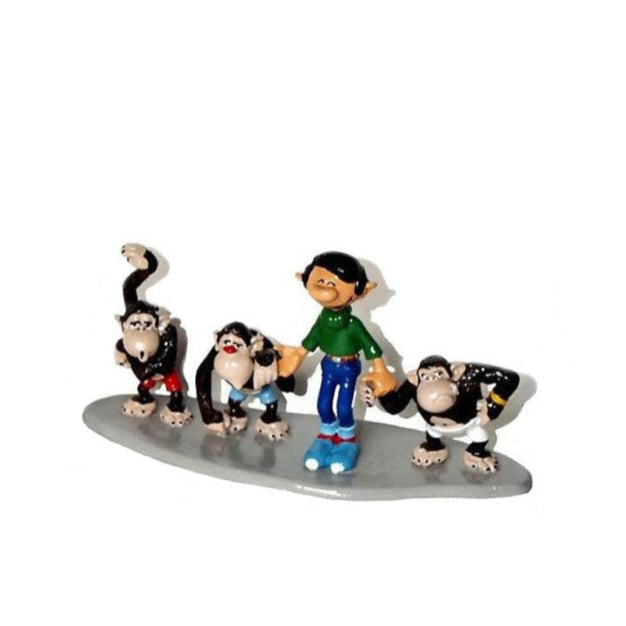 Pixi Franquin Gaston - Gaston avec ses trois chimpanzés