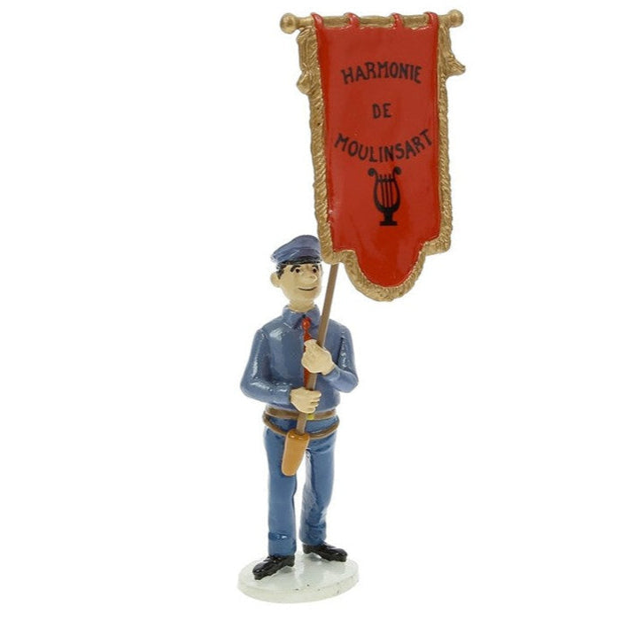 Moulinsart Tintin Carte de Vœux 1972 - Porte drapeau "Harmonie de Moulinsart" - Série 8