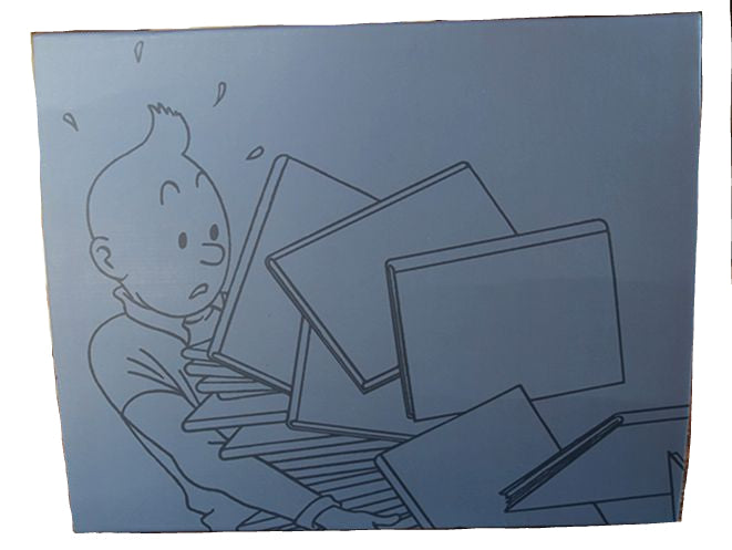 Moulinsart Tintin tenant les albums V2 - Les Images Mythiques