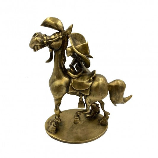 Pixi Morris Lucky Luke - Lucky Luke et Jolly Jumper riant - Atelier Bronze
