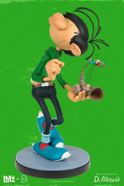 LMZ Collectibles Franquin - Gaston Lagaffe et son petit Gaffophone - Signature Édition