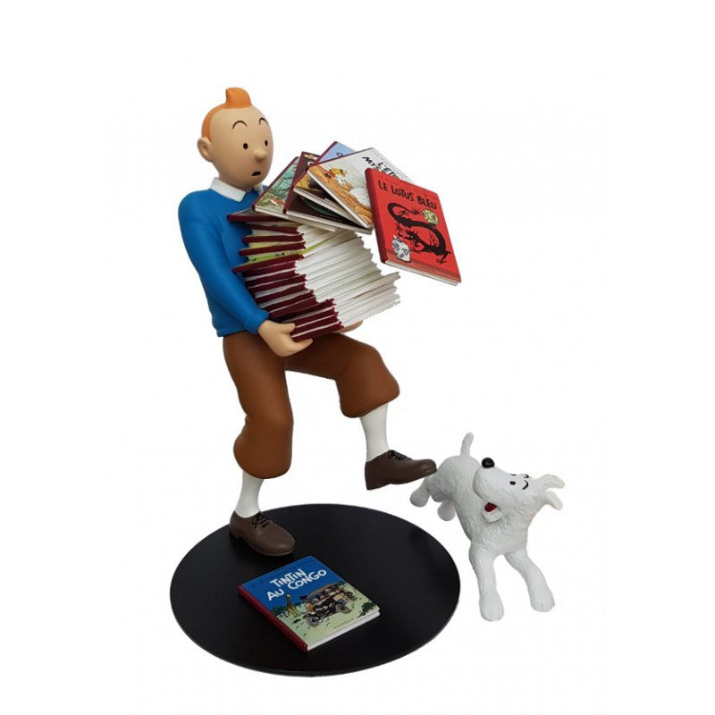 Moulinsart Tintin tenant les albums - version 2