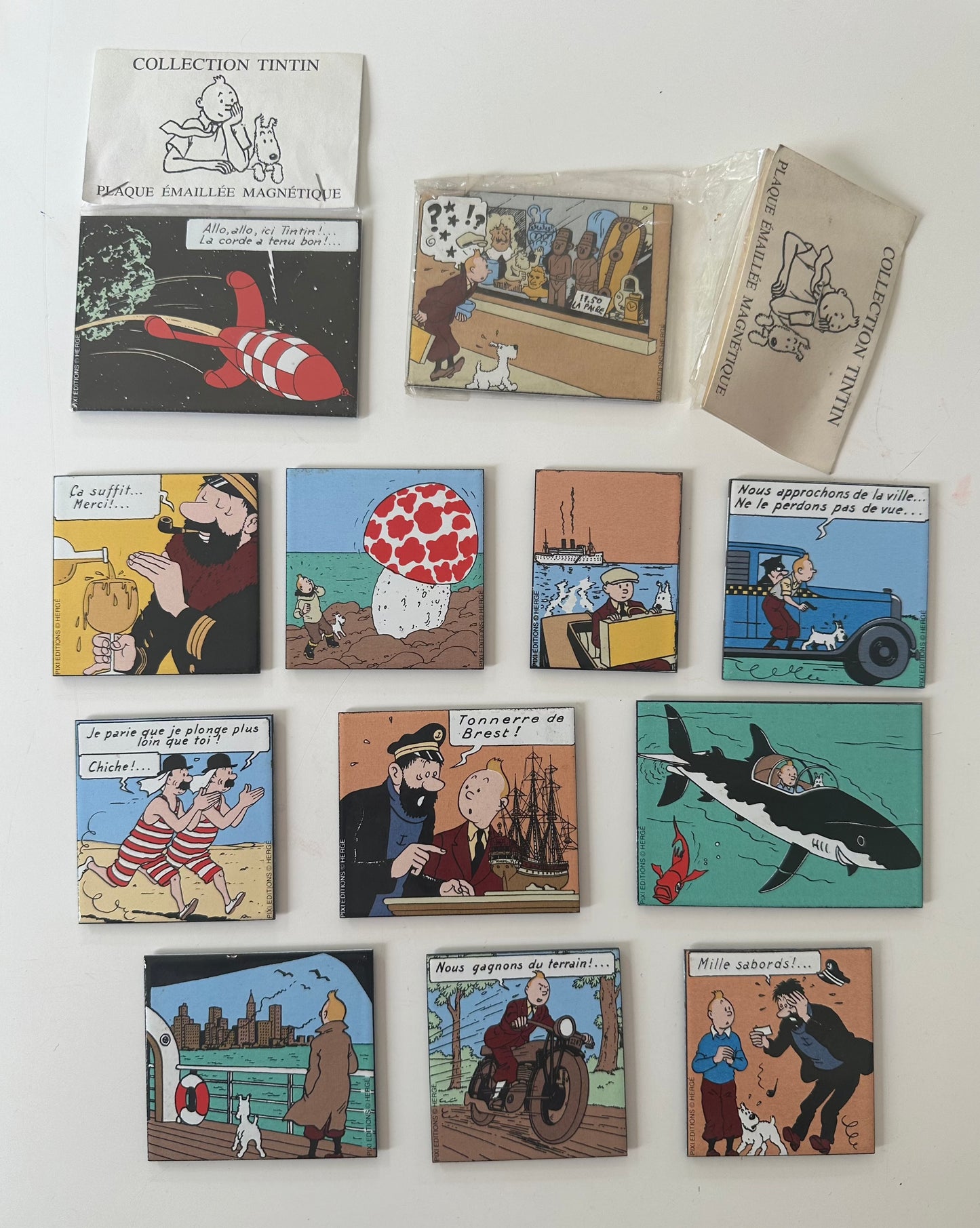 Pixi Tintin- 12 Plaques émaillées Magnétiques