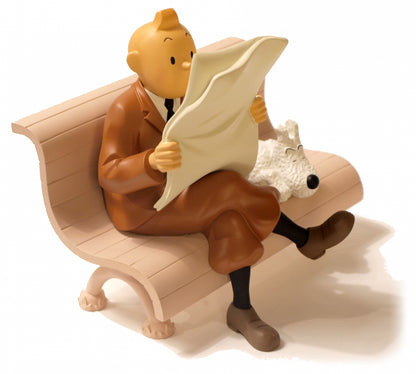 Moulinsart Leblon-Delienne Tintin - Tintin and Snowy on the bench 