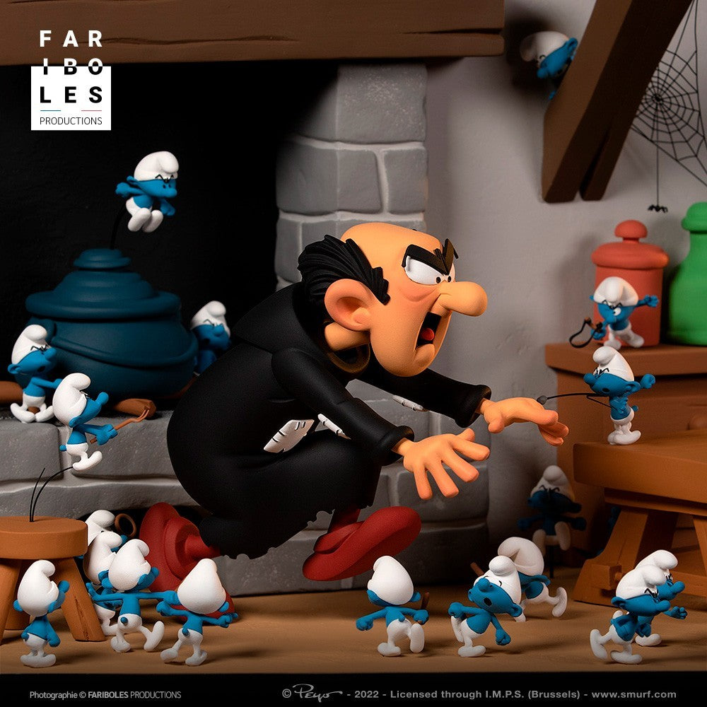 Fariboles Peyo Schtroumpf Gargamel - A moi les Schtroumpfs ! - Scène prestige