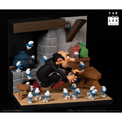 Fariboles Peyo Schtroumpf Gargamel - A moi les Schtroumpfs ! - Scène prestige