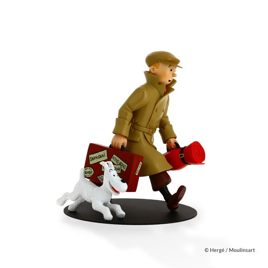 Moulinsart Tintin - Tintin et Milou valise "Ils arrivent" - Socle noir