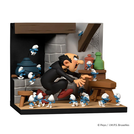 Fariboles Peyo Schtroumpf Gargamel - A moi les Schtroumpfs ! - Scène prestige