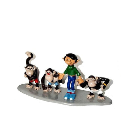 Pixi Franquin Gaston - Gaston avec ses trois chimpanzés