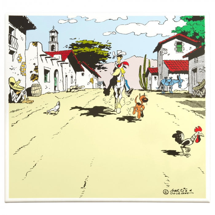LMZ Collectibles Lucky Luke - Plaque émaillée Tortillas pour les Dalton 48 cm x 44 cm (En précommande)