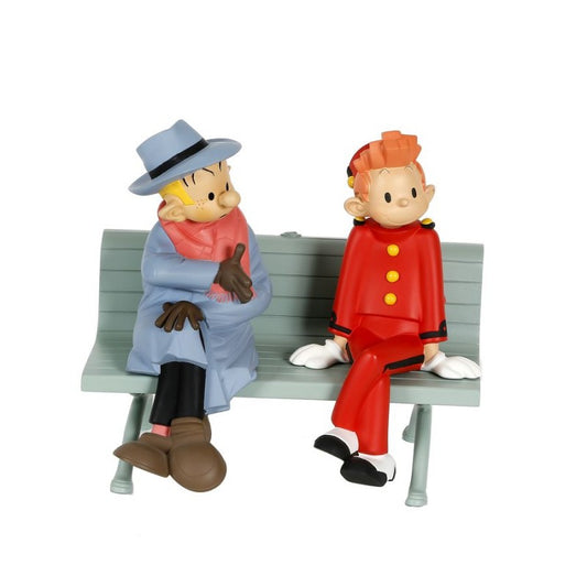 Leblon-Delienne Spirou et Fantasio - Spirou et Fantasio assis sur le banc - 20 ans réédition