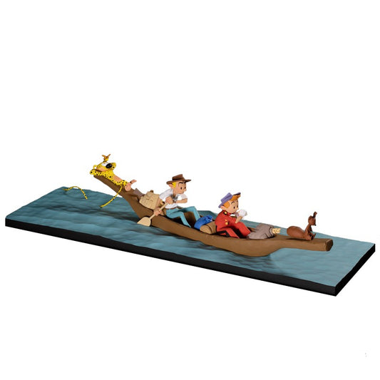 Fariboles Franquin Spirou - Spirou Fantasio Spip et le Marsupilami en pirogue