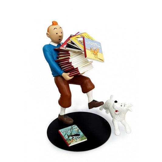 Moulinsart Tintin tenant les albums - version 1